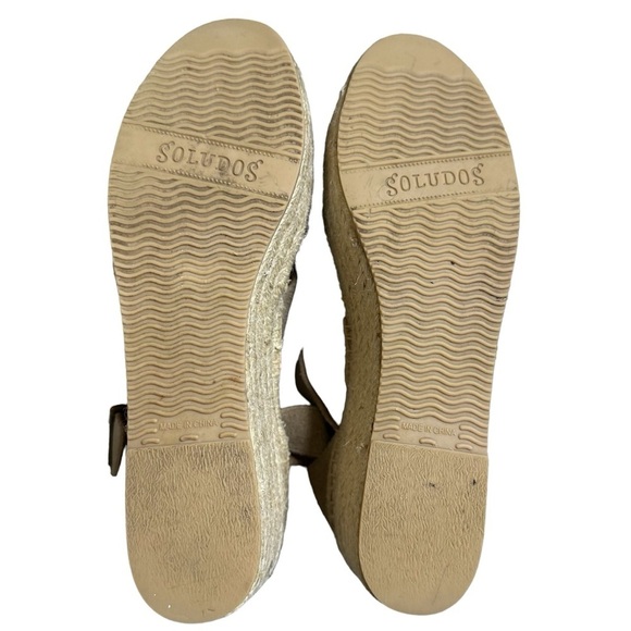 Soludos Platform Espadrille Wedge Sandals Suede Ankle Strap Size 7.5 Blush - Picture 11 of 15